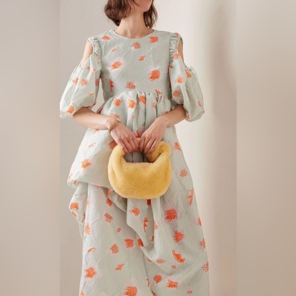 Cecilie Bahnsen Dress - Fenja Cold-Shoulder Midi Dress - Size 4 - Picture 5 of 12